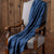 Alicia Adams Zebra Blanket on Chair - Alpaca Throw in Navy Blue and English Manor
