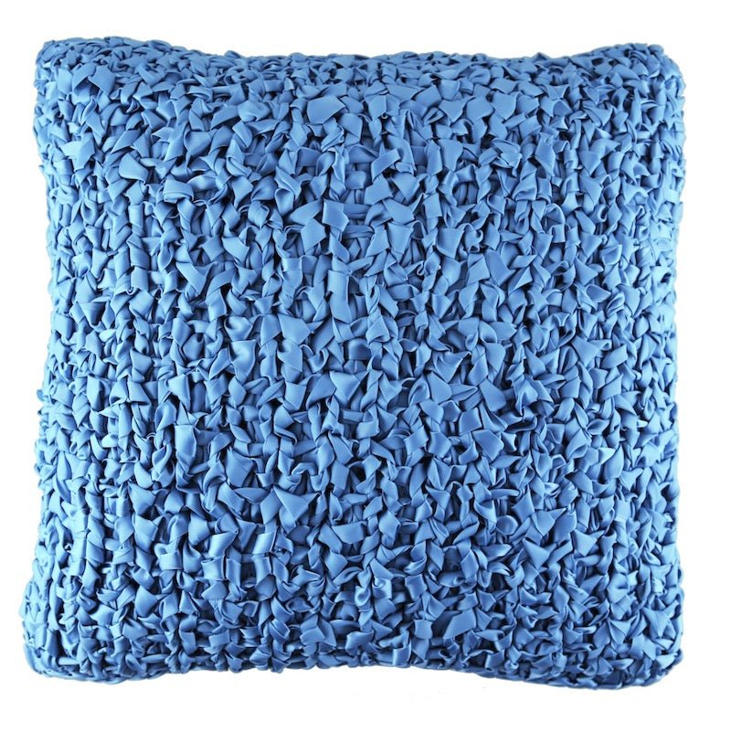 Blue Ribbon Knit Square Pillows by Ann Gish - Fig Linens and Home