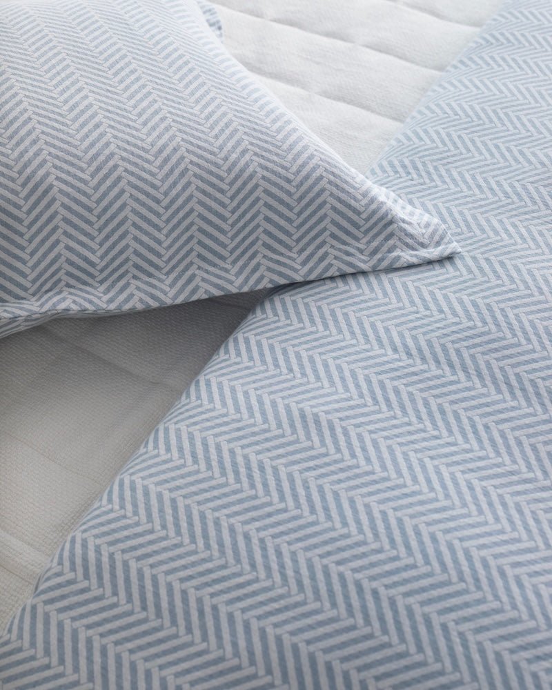 Detail Aran Duvet Set Blue by Ann Gish at Fig Linens and Home