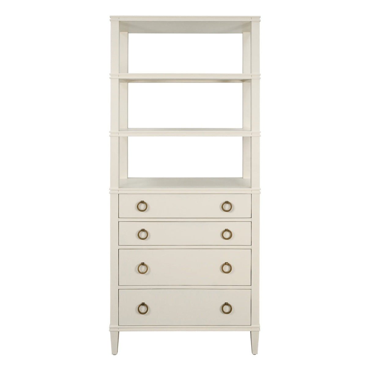 Worlds Away Brooke Antique White Etagere at Fig Linens and Home - Front