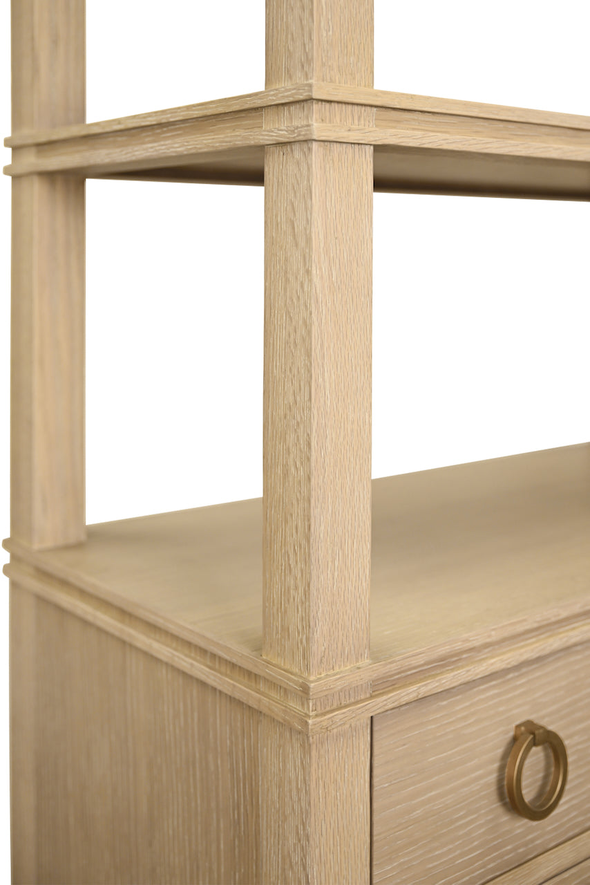 Worlds Away Brooke Cerused Oak Etagere at Fig Linens and Home - Detail 2