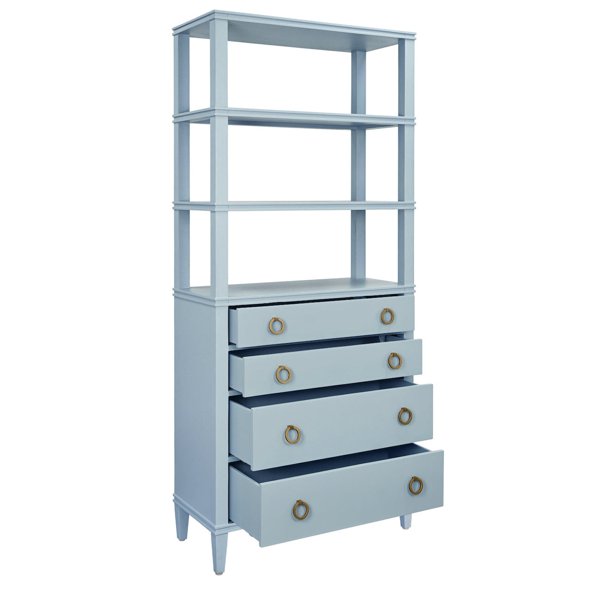 Worlds Away Brooke Light Blue Etagere at Fig Linens and Home - Angle Open
