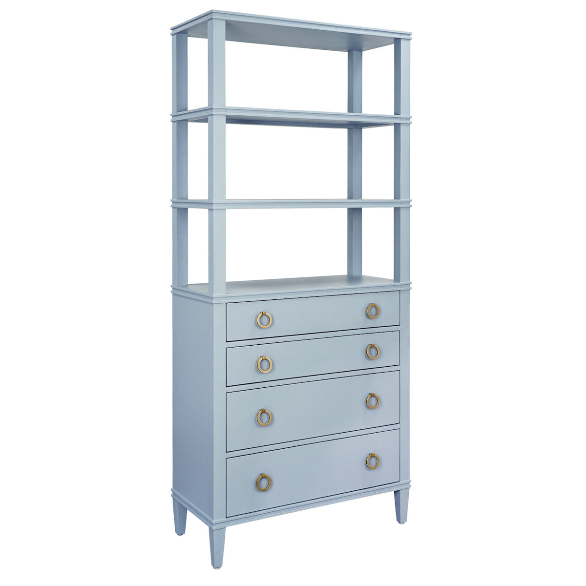 Worlds Away Brooke Light Blue Etagere at Fig Linens and Home - Angle
