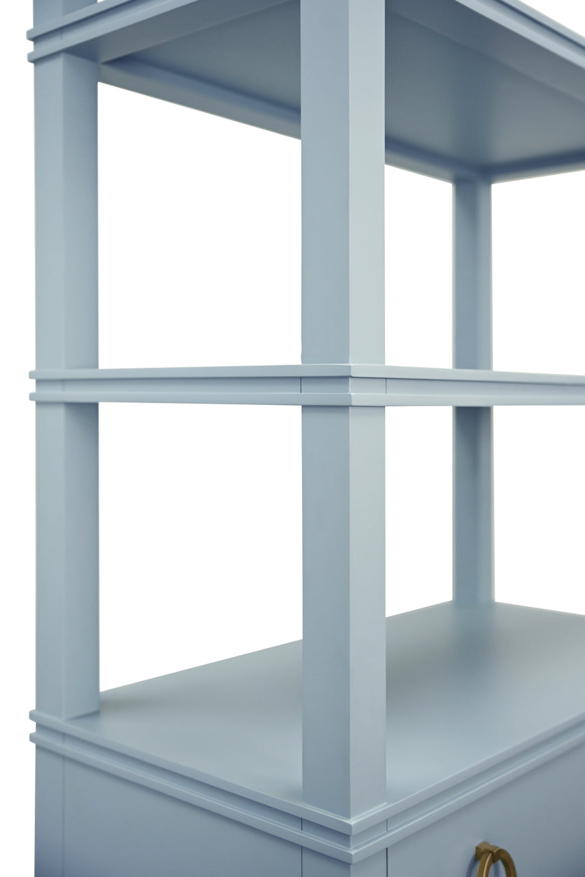 Worlds Away Brooke Light Blue Etagere at Fig Linens and Home - Detail