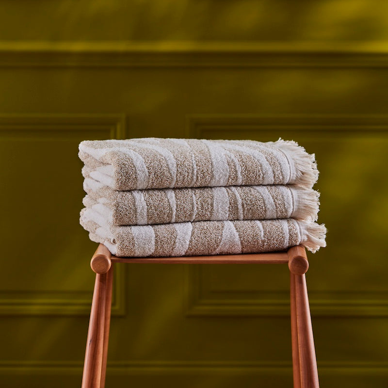 Bath Towels - Faune Collection - Yves Delorme Organic Cotton Towels with Fringe