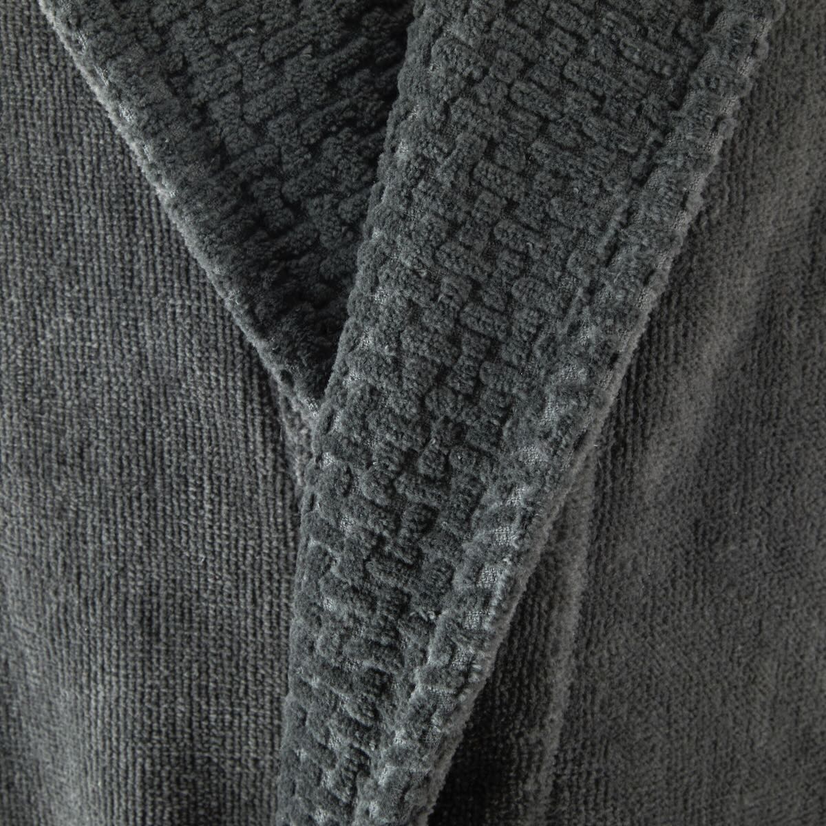 Yves Delorme Hugo Boss Double B Charcoal Shawl Collar Bathrobe (Men's) by Yves Delorme - Shawl Collar Bathrobe (Men's) Medium Double B Charcoal at FIG LINENS AND HOME - 5