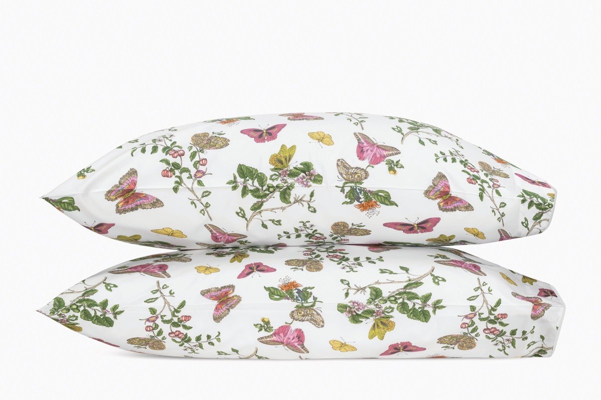 Baudin Butterfly Standard Cases - Pair 21 x 32 Pink | Matouk Schumacher at Fig Linens and Home