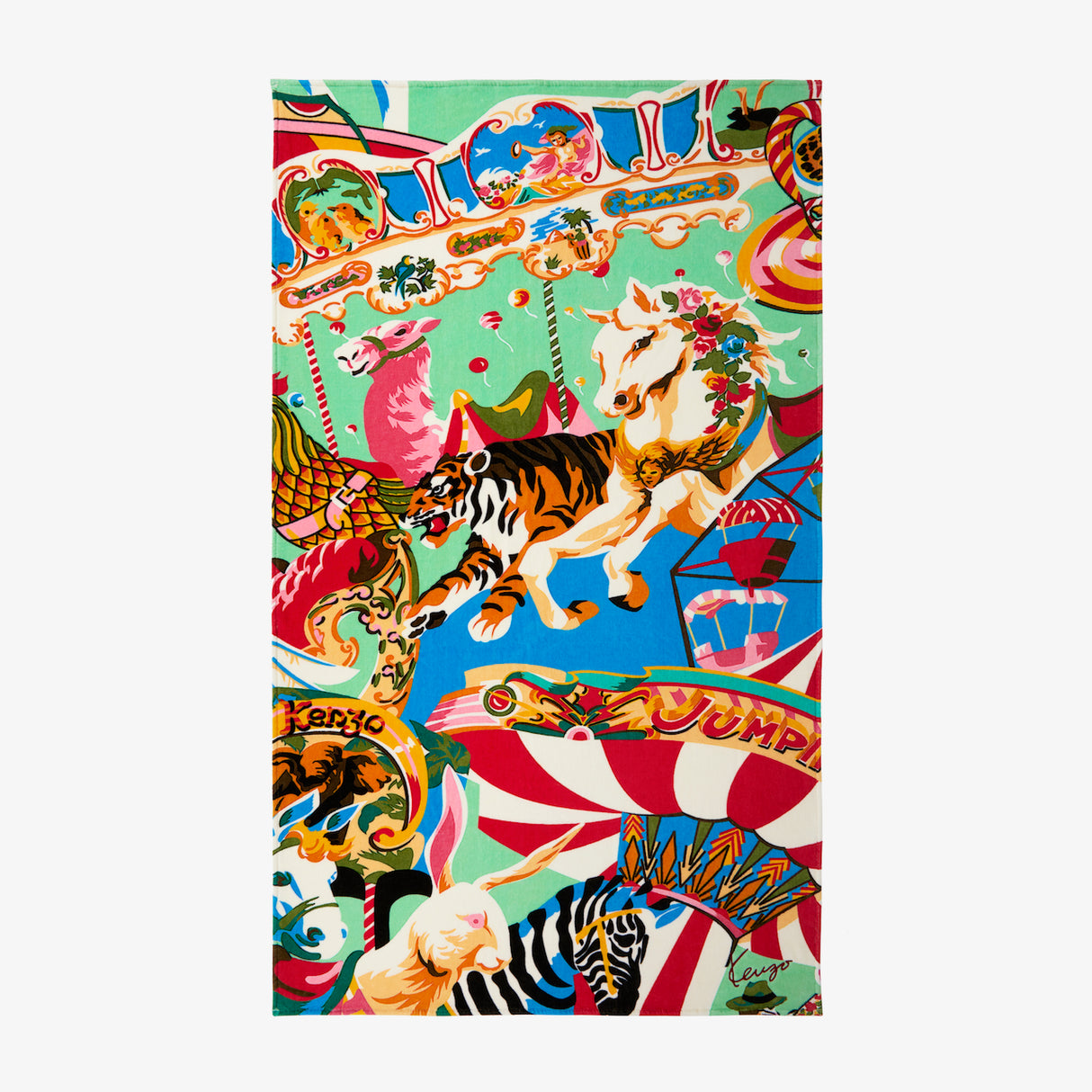 K Circus Printed Velour Beach Towel by Kenzo Paris