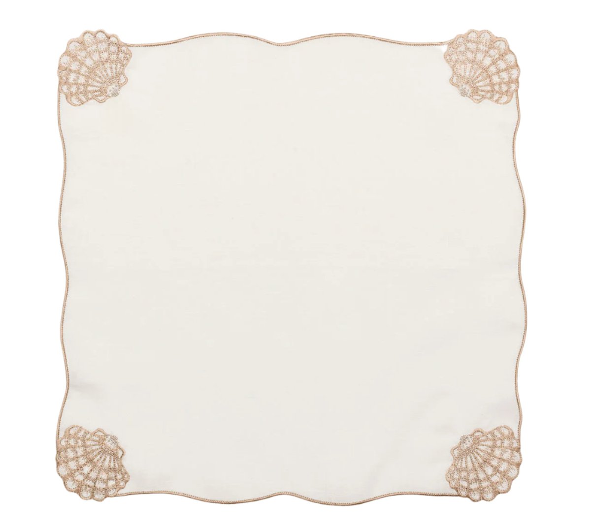 Beachcomber Napkins in White & Natural Set of 4 by Kim Seybert at Fig Linens and Home Open Flat