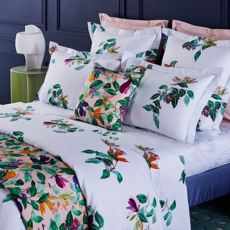 Yves Delorme Parfum Bedding with Parfum Counterpane Silk Bed Runner at Fig Linens and Home