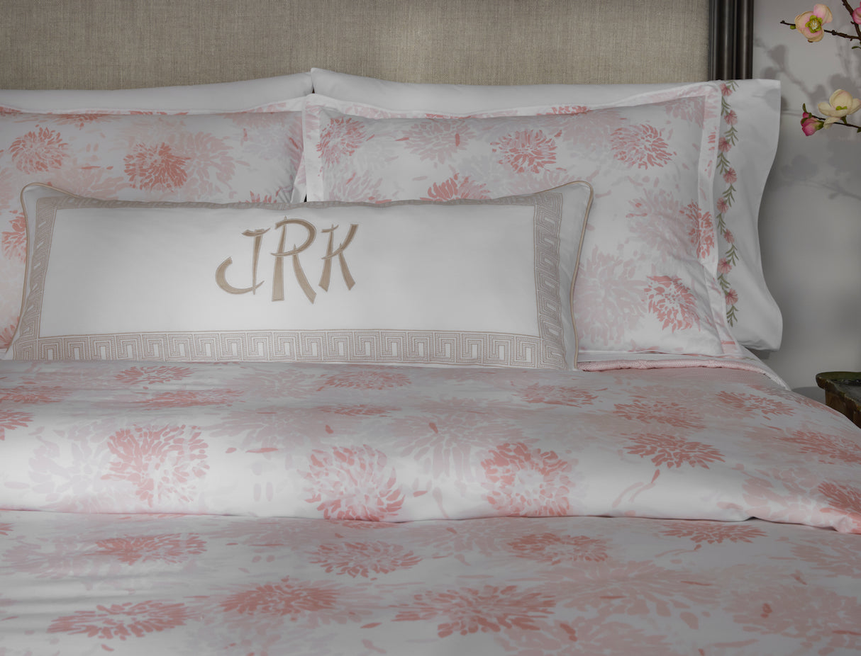 Chrysanthemum Blush Bedding by Matouk x Tillett at Fig Linens and Home - Lifestyle 6
