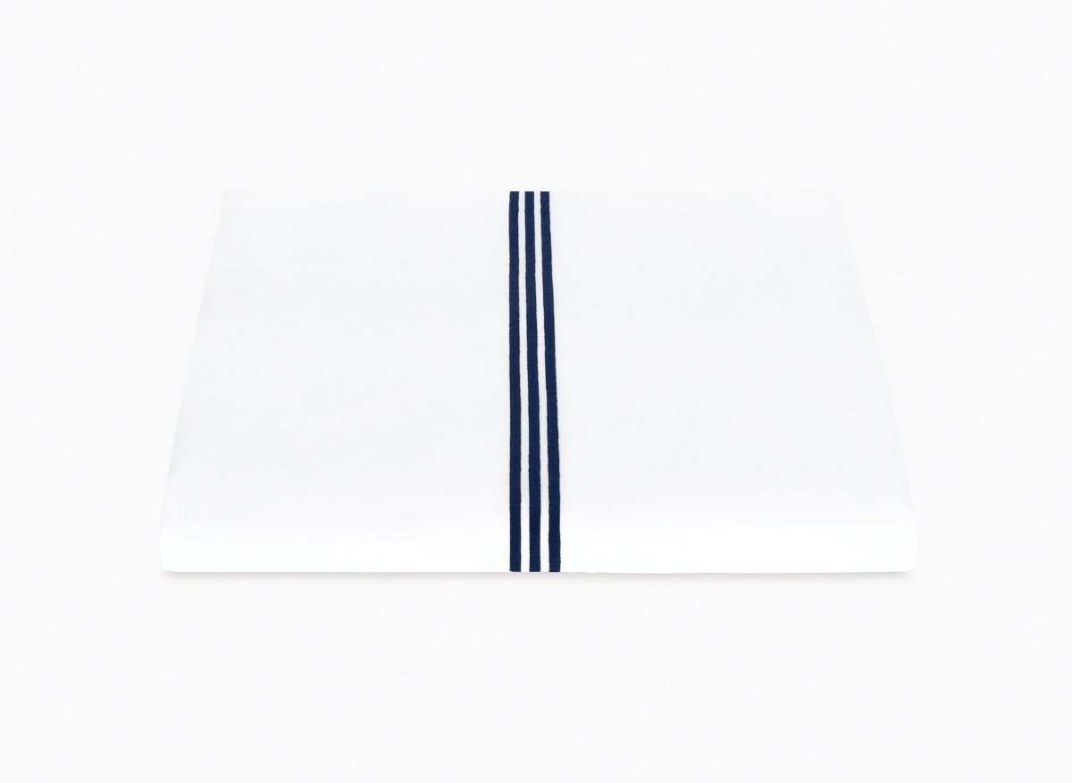 Matouk Bel Tempo Full/Queen Duvet Cover 90 x 96, 3" flange Navy