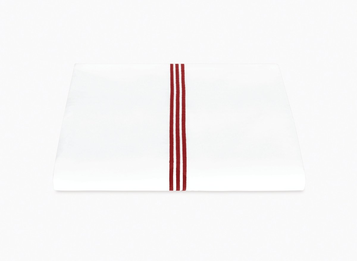 Matouk Bel Tempo Full/Queen Duvet Cover 90 x 96, 3" flange Red