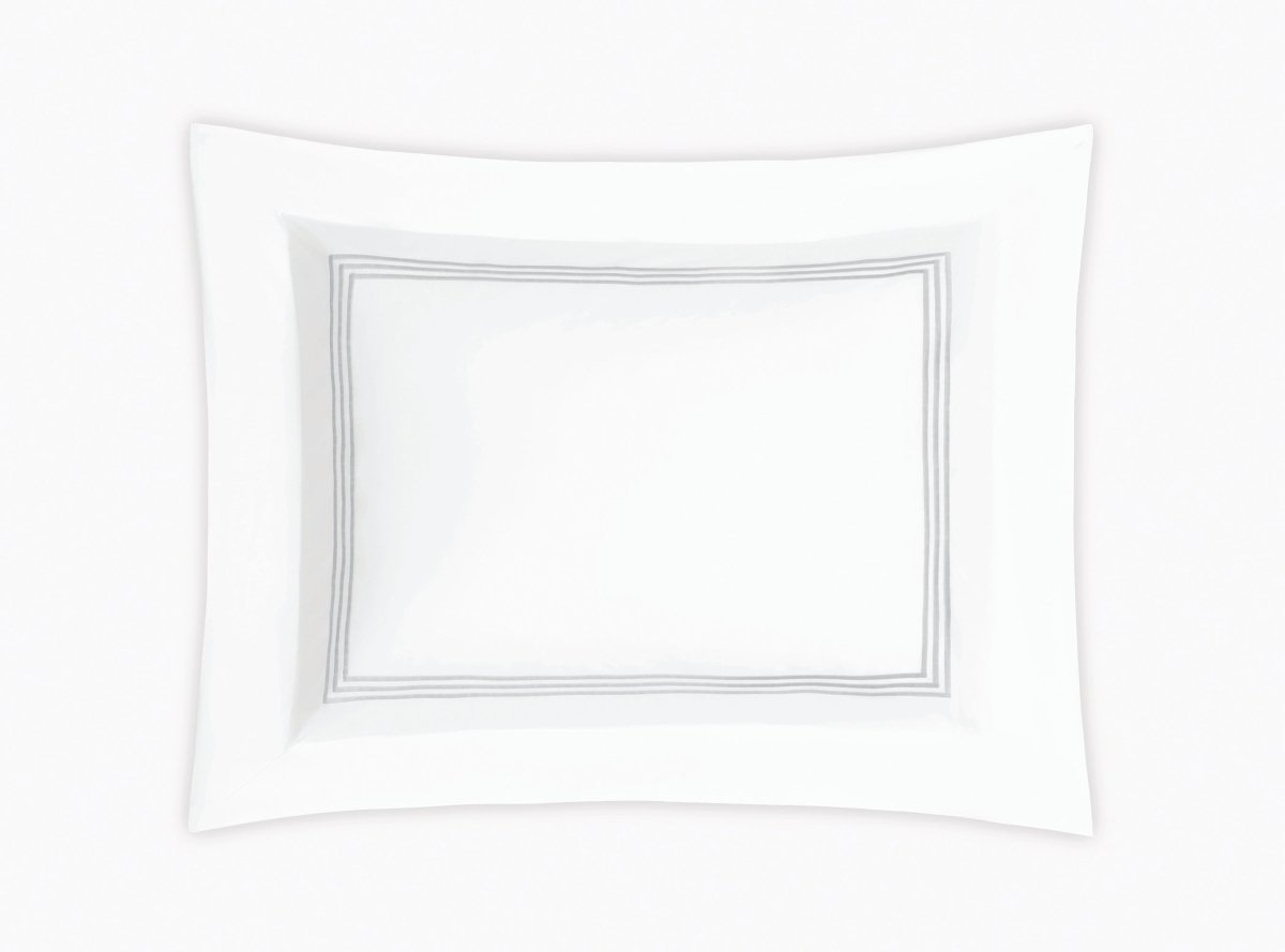 Matouk Bel Tempo King Sham 21 x 36, 3" flange Silver