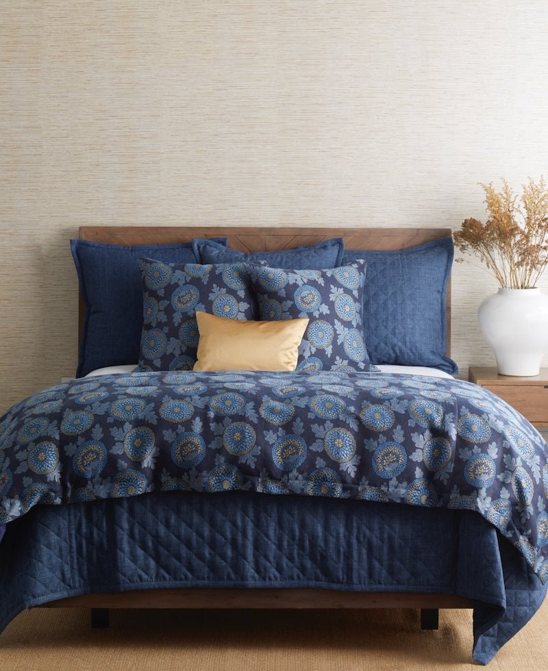 Blossom Throw Blue by Ann Gish at Fig Linens and Home - Met Collection