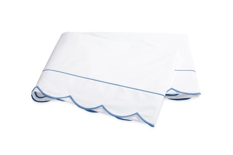 Matouk Butterfield Sheets & Pillowcases by Matouk - Full/Queen Flat 94x112 Ocean at FIG LINENS AND HOME - 7