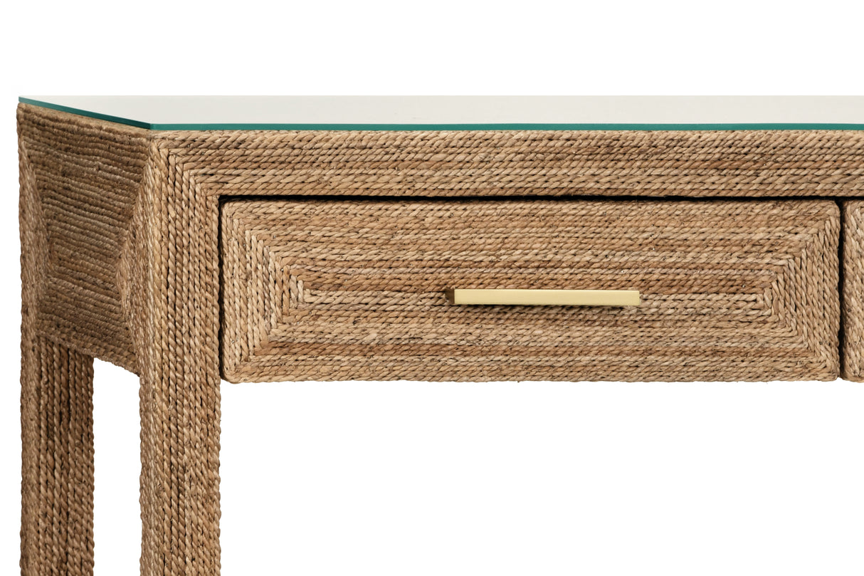 Cassie Natural Rope Console Table | Worlds Away Coastal Furniture at Fig Linens and Home - Detail 1