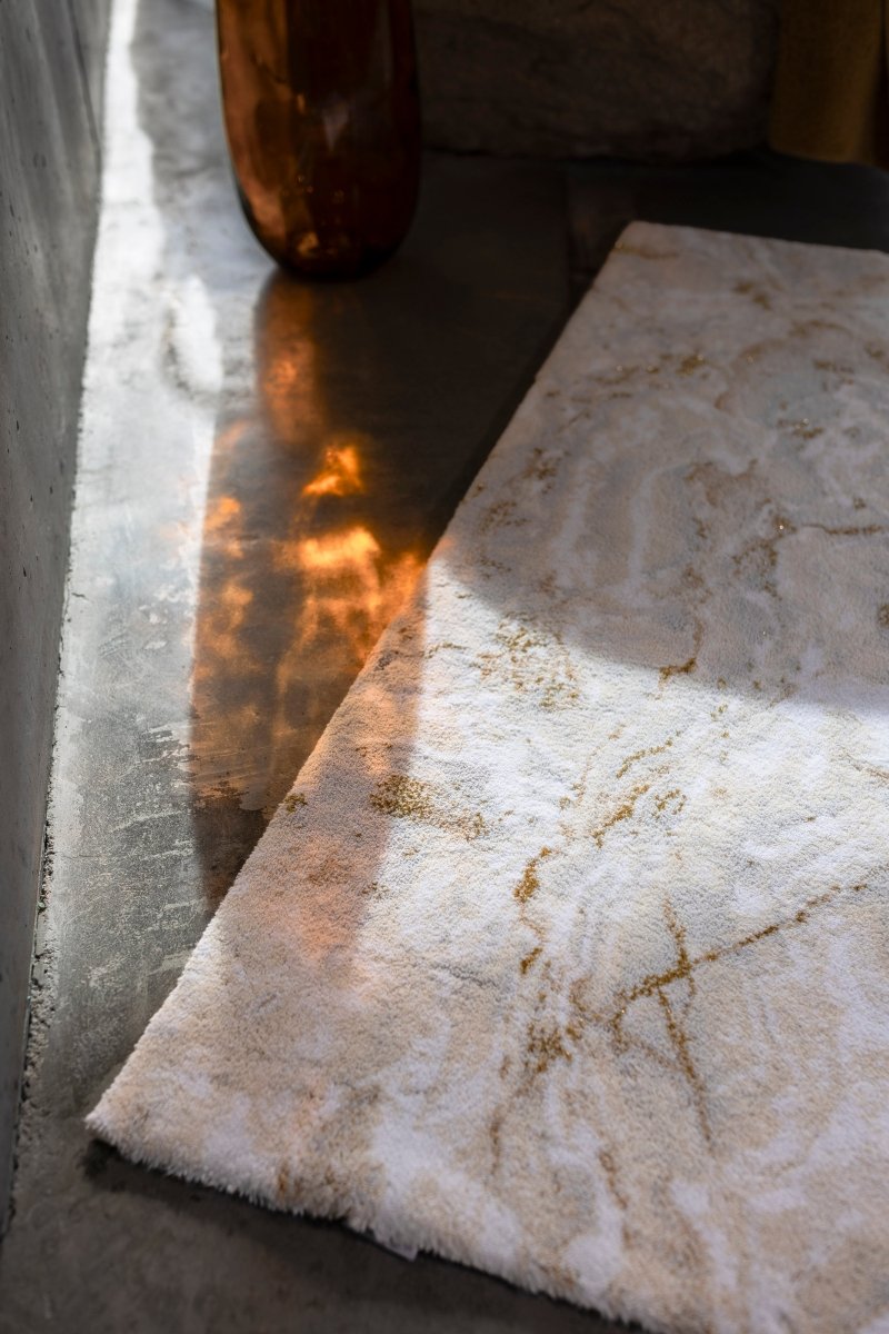 Lifestyle 2 Castello 23x39 Ecru 101 Bath Rug by Abyss at Fig Linens and Home