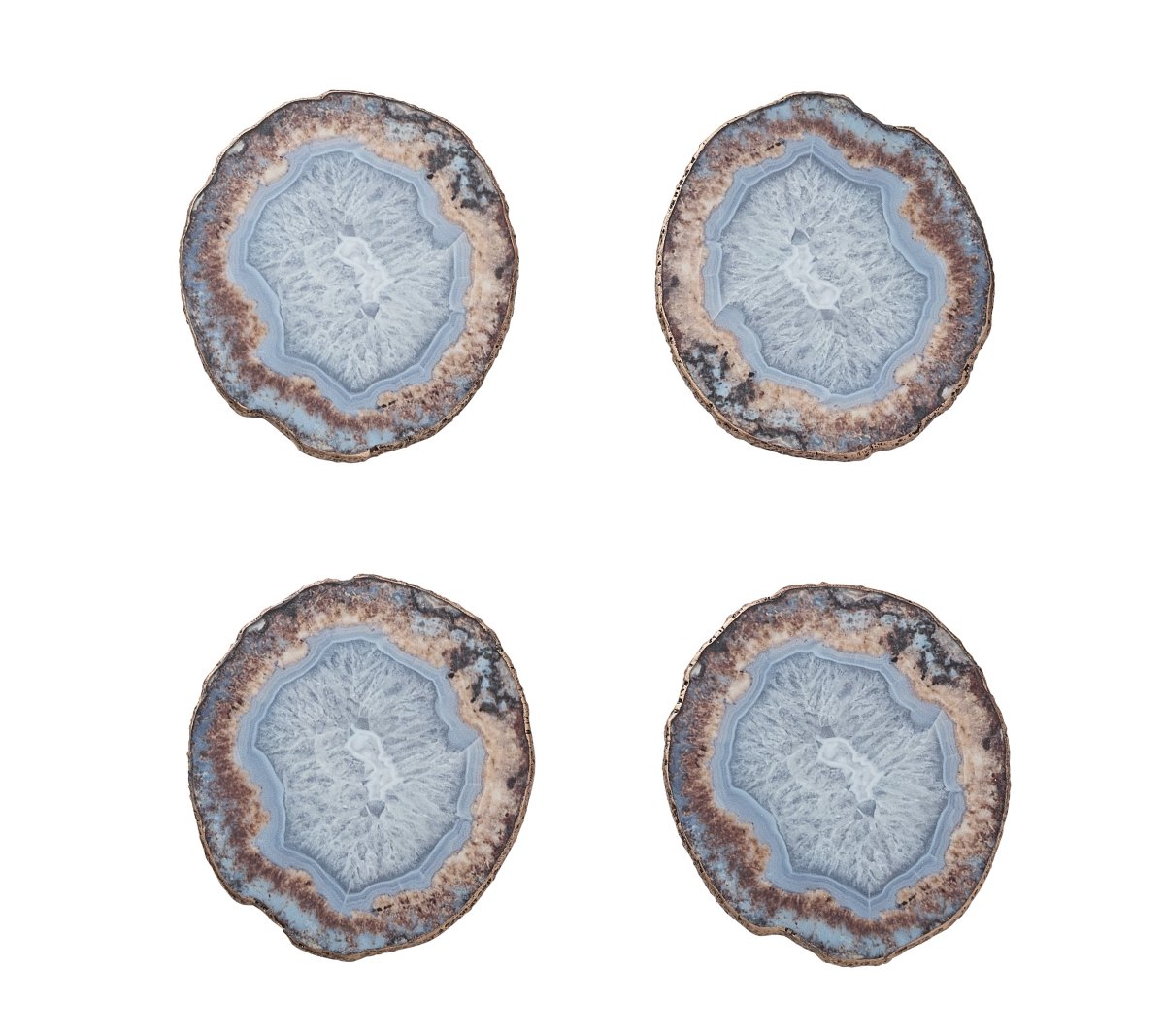 Strata Drink Coasters in Beige, Taupe & Gray, Set of 4 in Gift Box by Kim Seybert at Fig Linens and Home