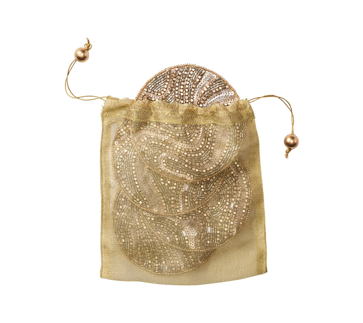 Luster Gold/Silver Coaster Detail 3 | Kim Seybert at Fig Linens and Home
