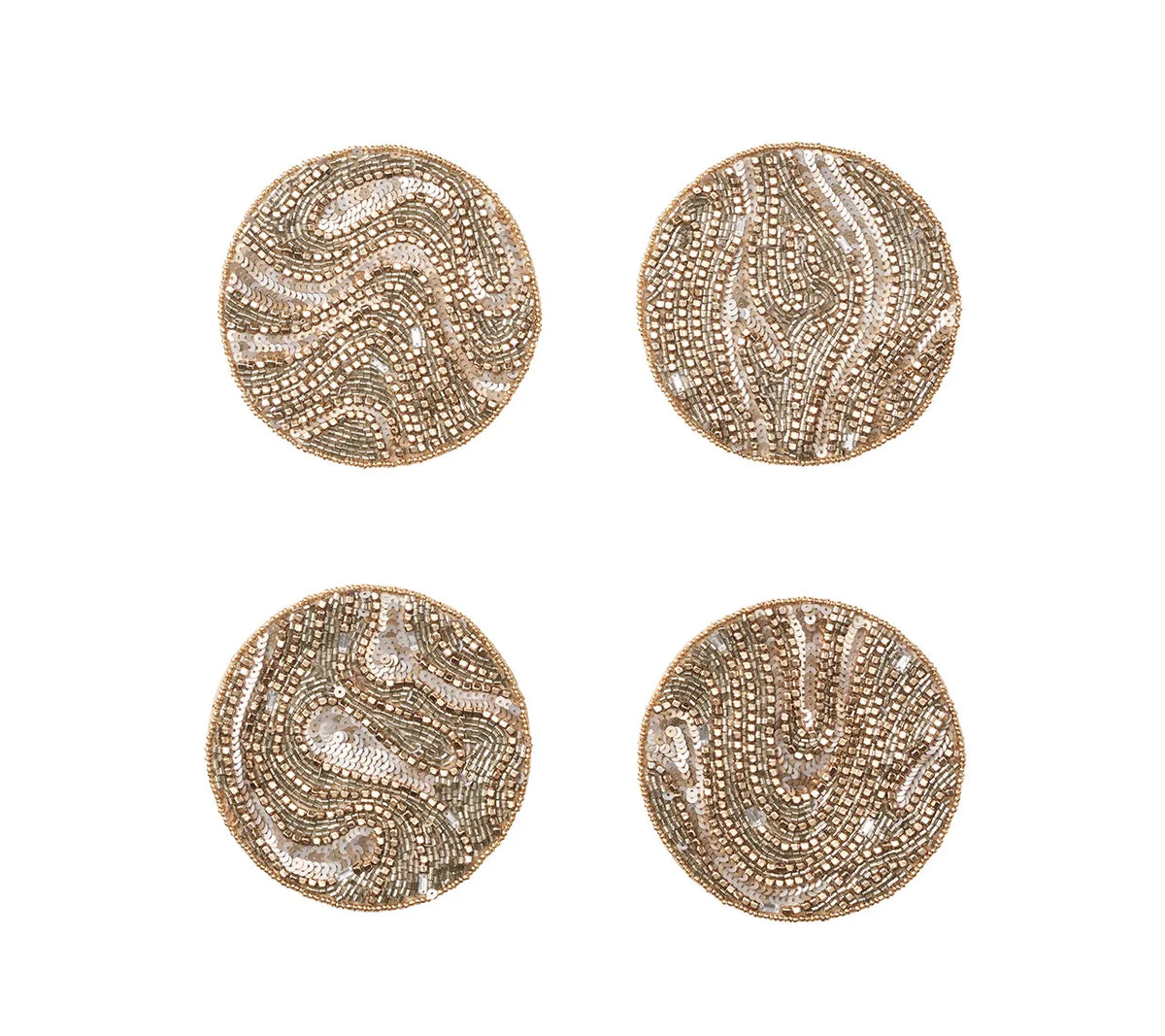 Luster Gold/Silver Coaster | Kim Seybert at Fig Linens and Home
