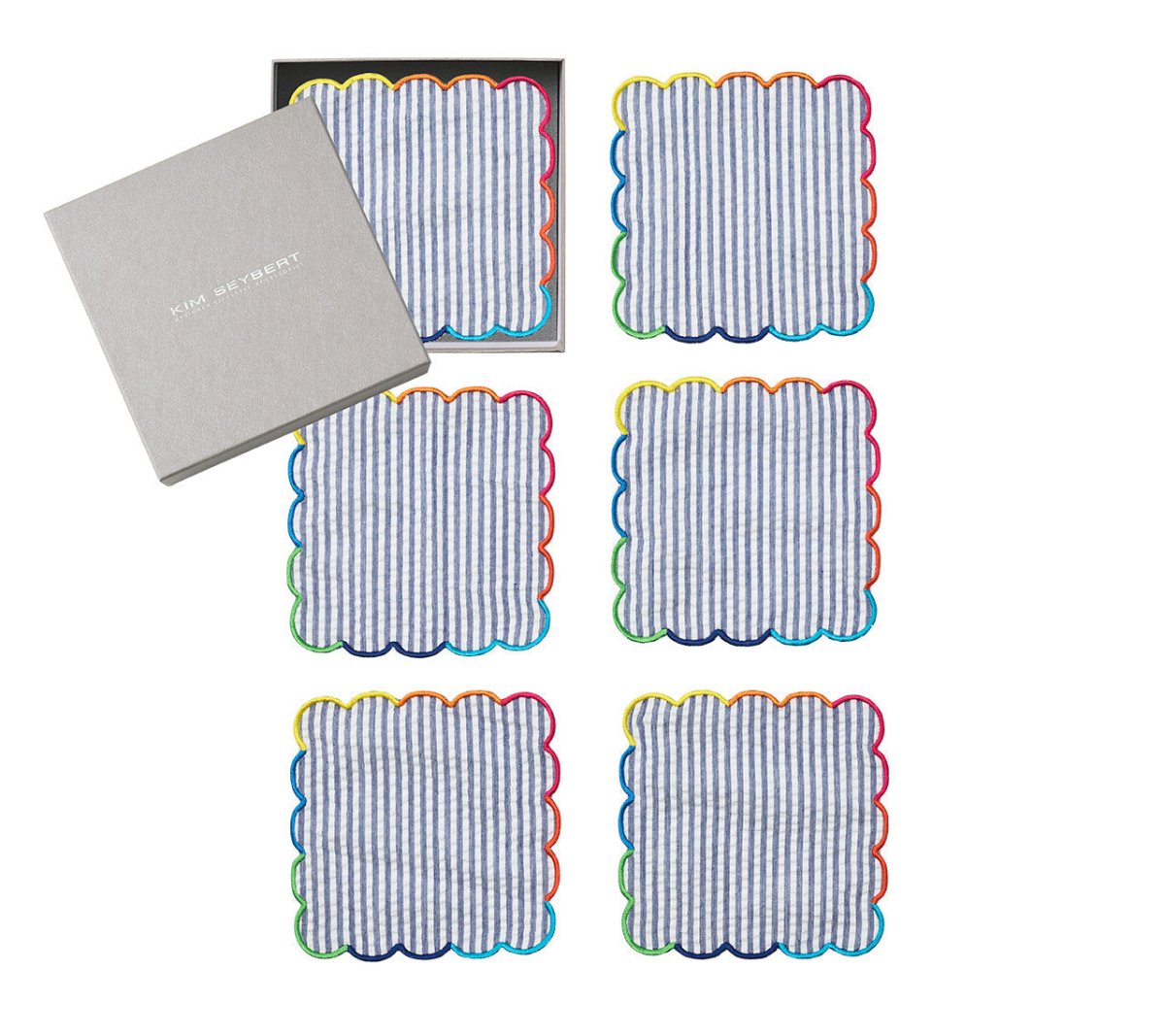 Fiesta Cocktail Napkins in Multi, Set of 6 in a Gift Box by Kim Seybert at Fig Linens and Home