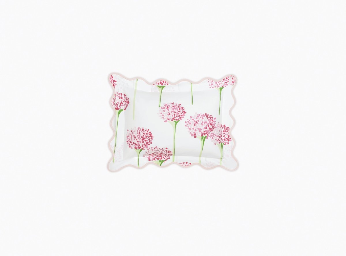 Matouk Charlotte Boudoir Sham 12 x 16, 2" flange Peony Pink at Fig Linens and Home - LU26