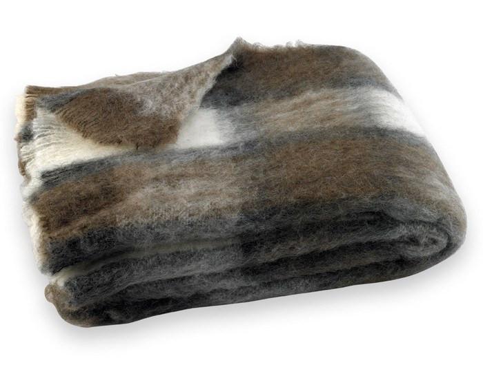 Lands Downunder Chateau Plaid Brushed Alpaca Throw by Lands Downunder - at FIG LINENS AND HOME - 1