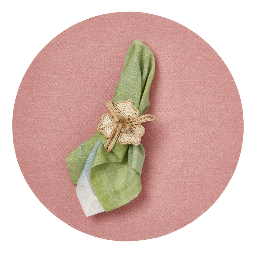 Chic Denim Pink & White Placemat Detail 4 | Mode Living at Fig Linens and Home