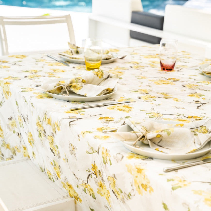 Boerne Mustard Tablecloth Lifestyle | Mode Living at Fig Linens and Home