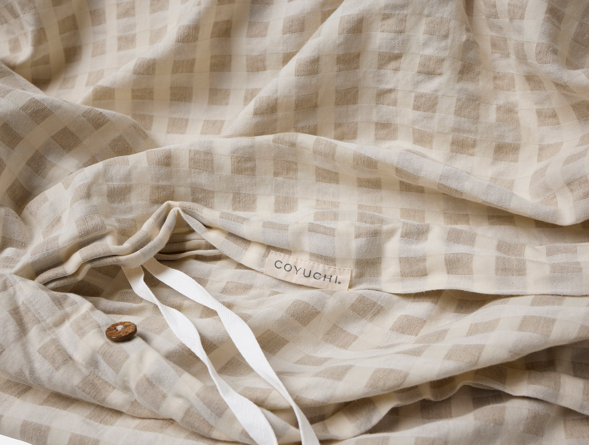 Duvet Closure Detail - Coyuchi Birch Undyed Organic Bedding at Fig Linens and Home