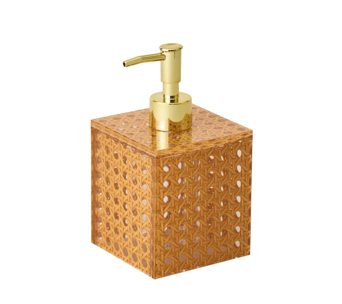 Kim Seybert Reed Soap Dispenser in Natural by Kim Seybert - Natural 3.5"L x 3.5"W x 6.5"H at FIG LINENS AND HOME - 1