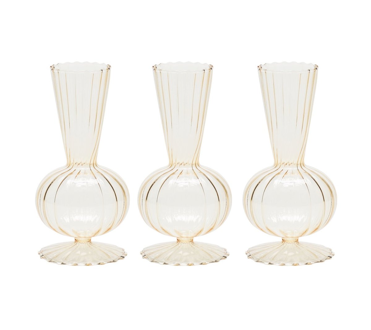 Kim Seybert BUD VASE: TESS S3 - Champagne Glass Bud Vases Set at Fig Linens and Home 1