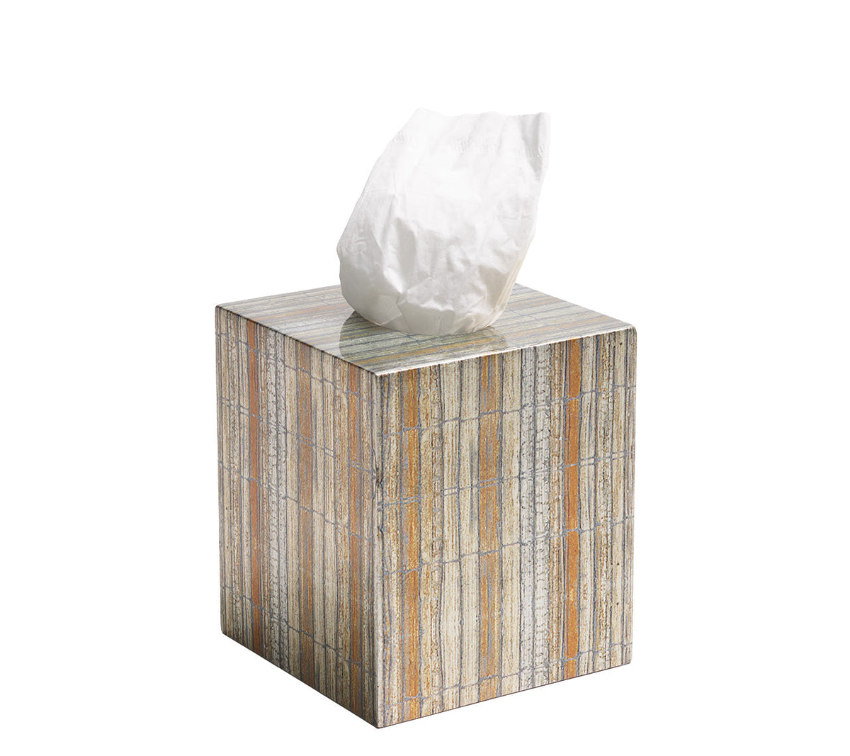 Russet Gold/Silver Tissue Box | Kim Seybert at Fig Linens and Home
