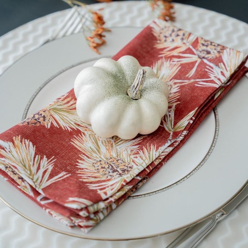Cambridge Burnt Orange Napkin Lifestyle | Mode Living at Fig Linens and Home