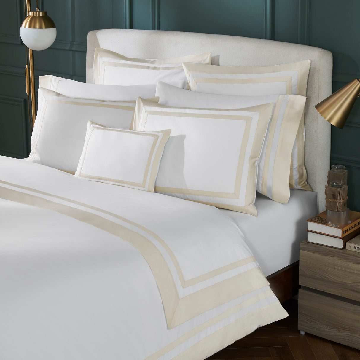 Orchids Lux Stella Organic Duvet Cover - Twin - Natural at Fig Linens and Home 1