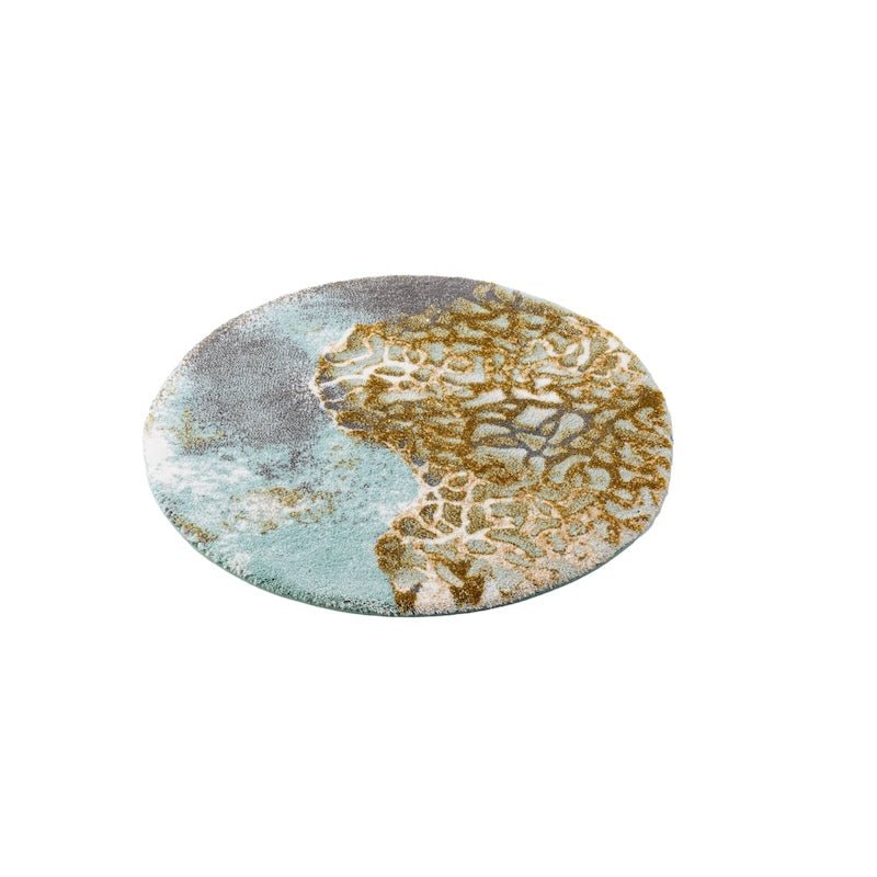 Abyss Habidecor Bath Rug - Dune Round Bathroom Rug - Aqua 210 - Fig Linens and Home 3