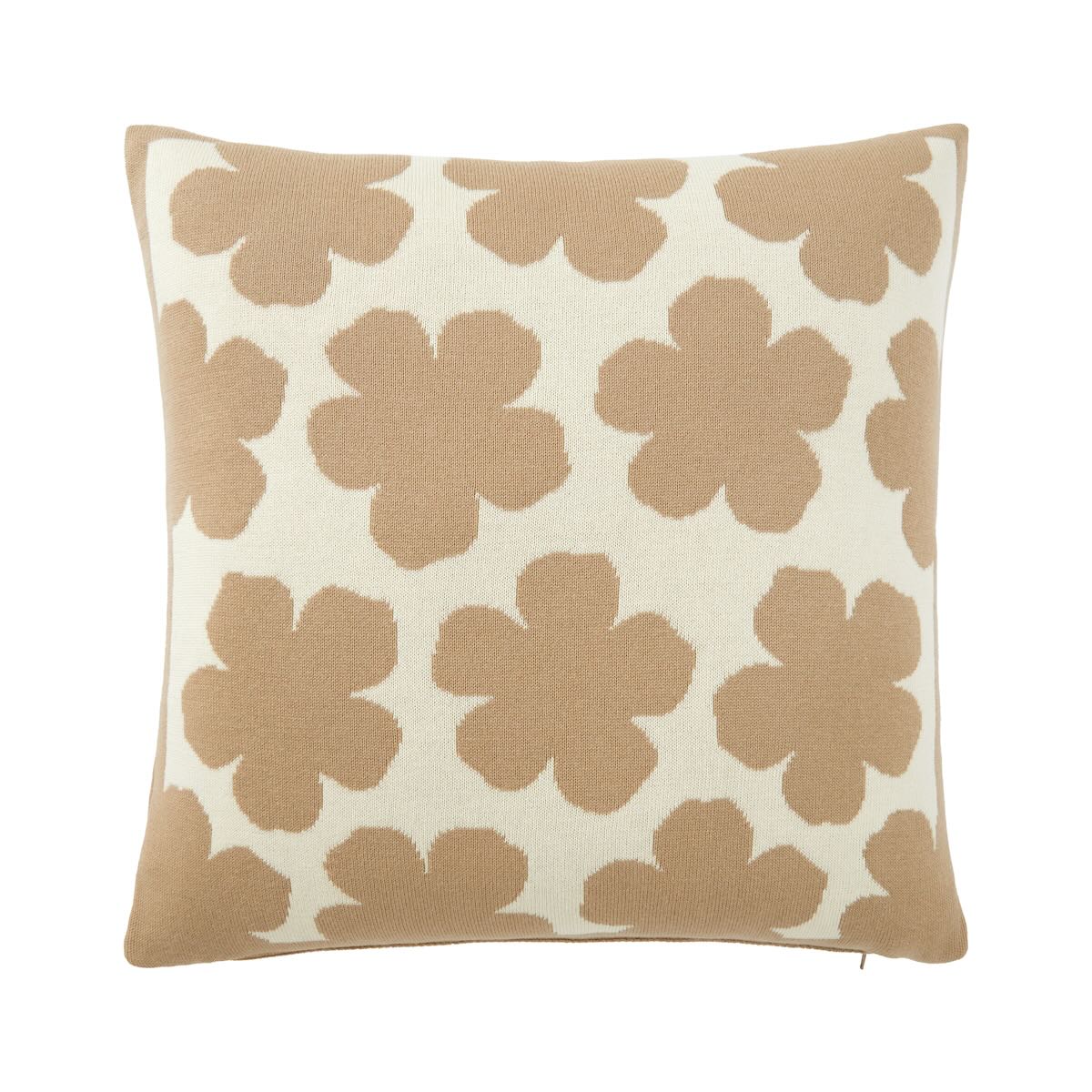 Yves Delorme Kenzo K Hanadot Beige Decorative Pillow by Yves Delorme - Decorative Pillow 18 x 18 K Hanadot Beige at FIG LINENS AND HOME - 3