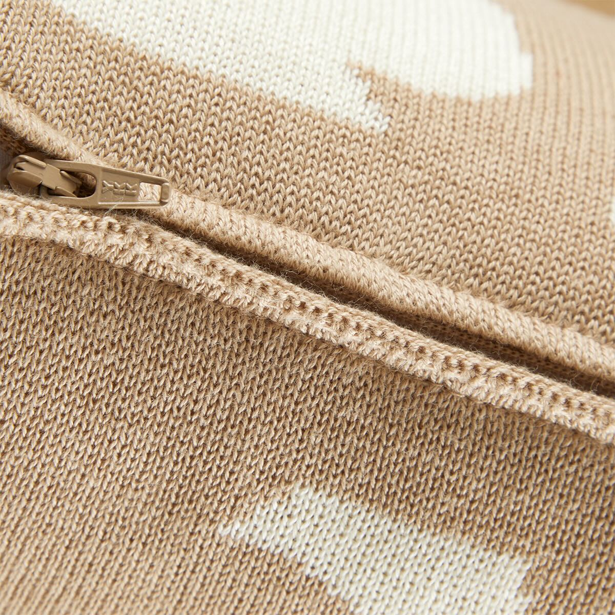 Yves Delorme Kenzo K Hanadot Beige Decorative Pillow by Yves Delorme - Decorative Pillow 18 x 18 K Hanadot Beige at FIG LINENS AND HOME - 5