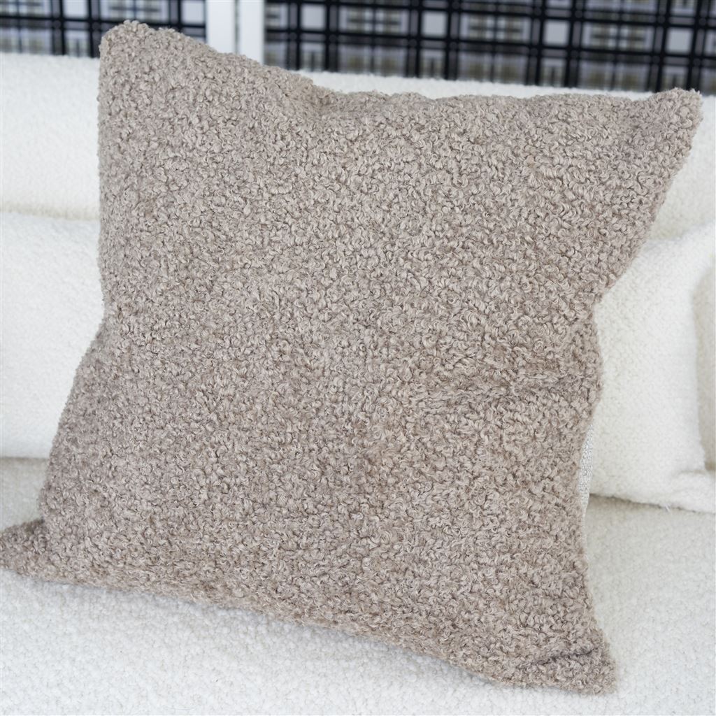 Merelle Natural Faux Fur Pillow by Designers Guild | Fig Linens