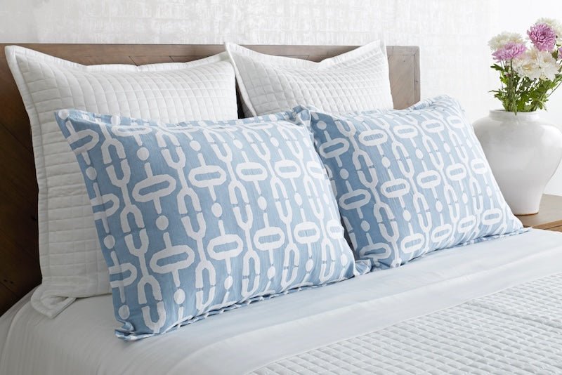 Pillow Shams - Doorknocker Duvet Set Blue by Ann Gish at Fig Linens and Home | Art of Home Bedding