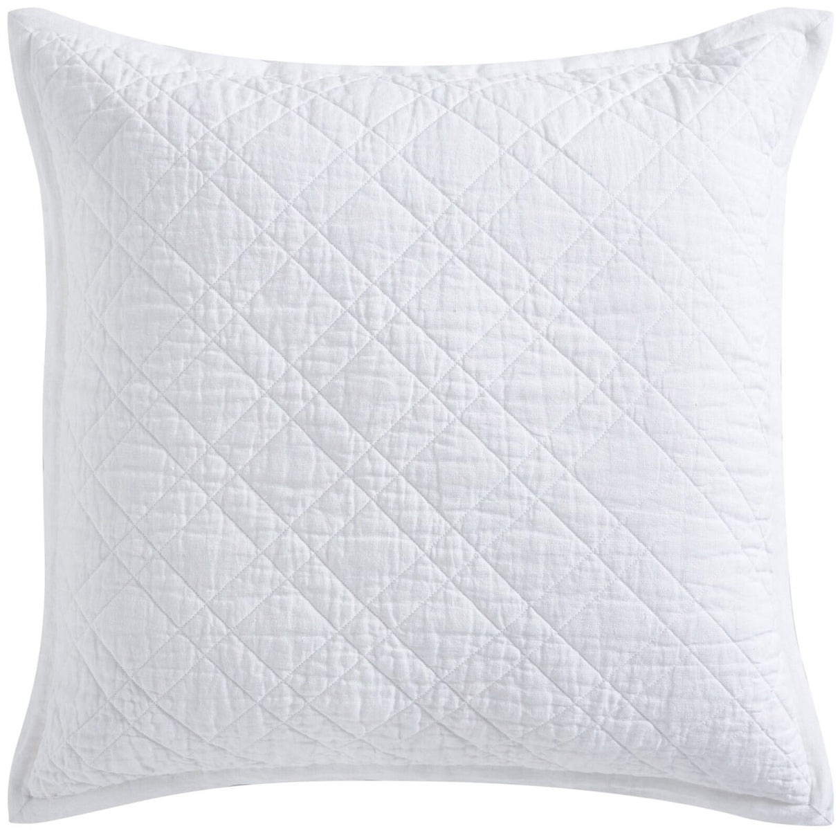 Chloe European Linen Diamond Coverlet Sham by Orchids Lux Home - White Euro Sham