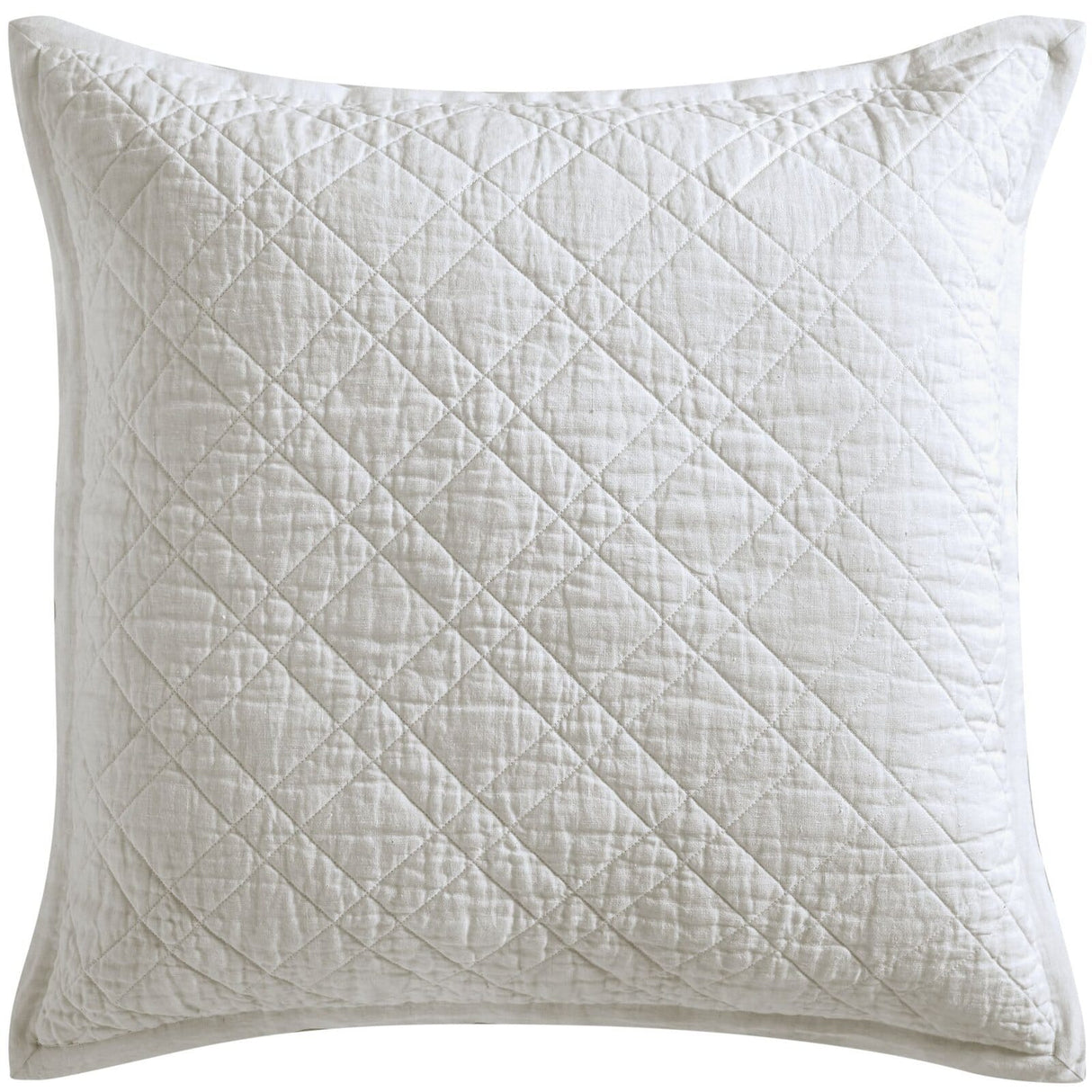Chloe European Linen Diamond Coverlet Sham by Orchids Lux Home - Beige Euro Sham