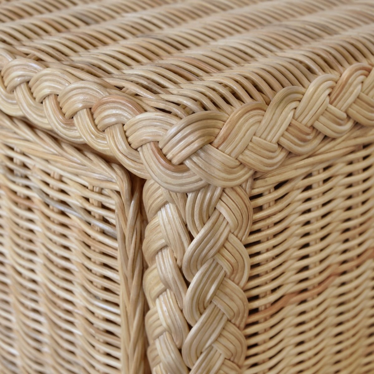 Buffet Table - Evander Rattan Buffet Table by Worlds Away - Braided Corner Detail
