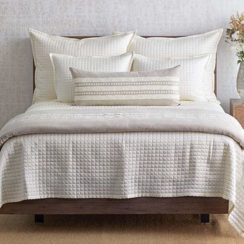 Ann Gish Echelon Throw Natural by Ann Gish - 96x50 Padded Throw Natural at FIG LINENS AND HOME - 2