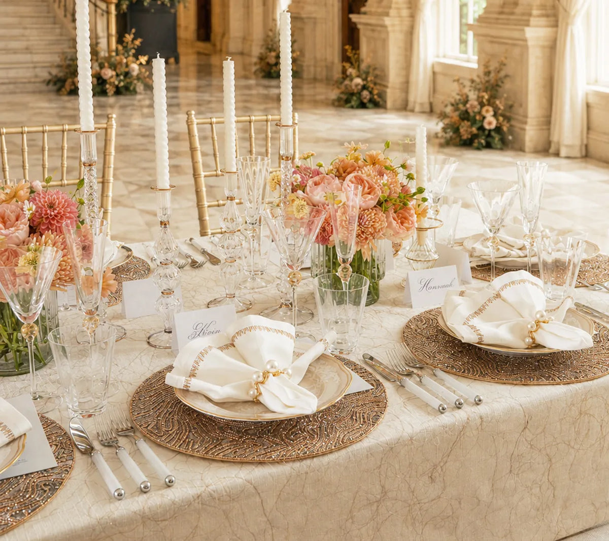 Luster Gold/Silver Placemat Detail 7 | Kim Seybert at Fig Linens and Home