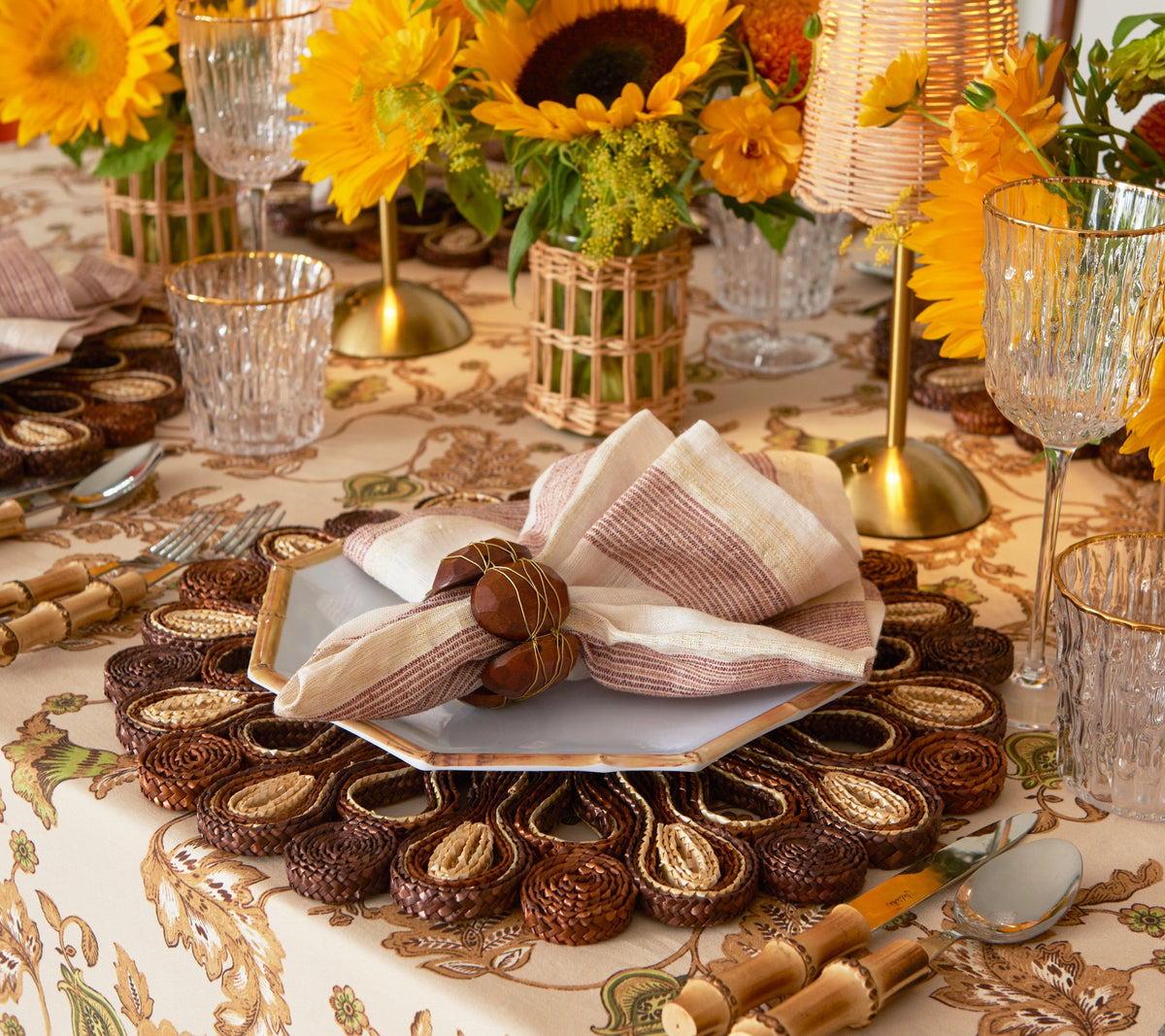 Marisol Brown/Natural Placemat Detail 6 | Kim Seybert at Fig Linens and Home