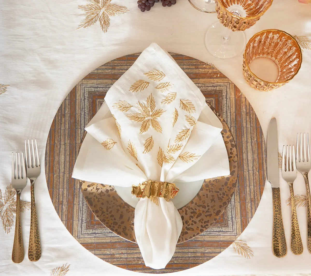 Wave Gold Napkin Ring Detail 3 | Kim Seybert at Fig Linens and Home