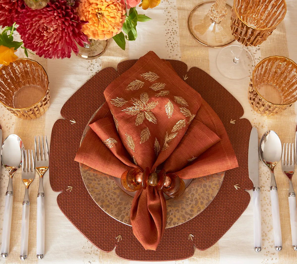Divot Brown Placemat Detail 6 | Kim Seybert at Fig Linens and Home