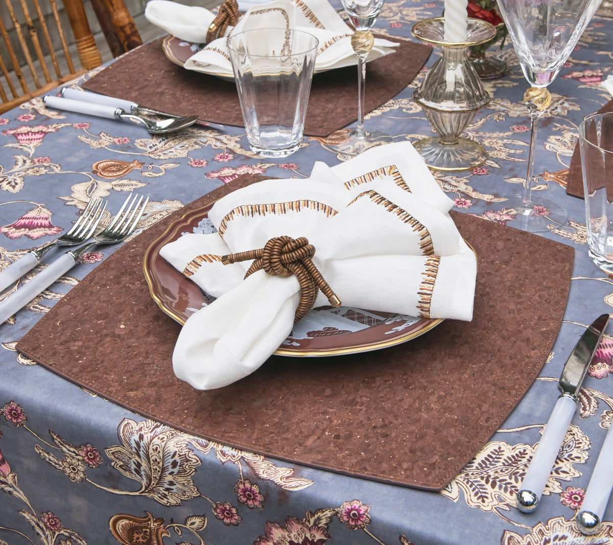 Whistler Brown/Gold Placemat Detail 6 | Kim Seybert at Fig Linens and Home